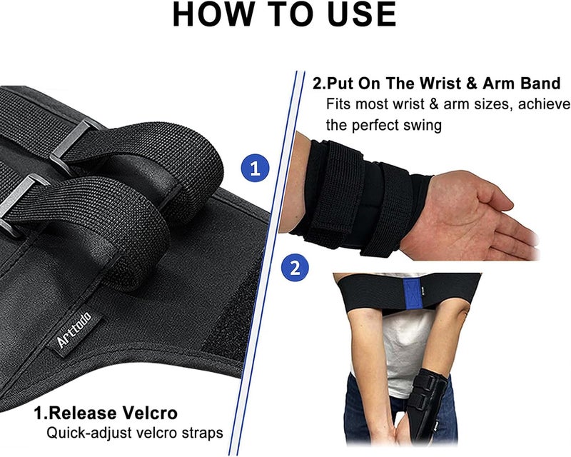 Arttodo Golf Training Kit with Arm Band & Wrist Strap, Golf Swing Training Aid to Correct Wrist Angle and Develop Muscle Memory for Beginner Golfers - Image 4